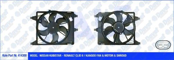 KALE 414300 Fan Motoru Renault Clio Ii / Kangoo (320w 380mm) (Fan-Motor-Davlumbaz)